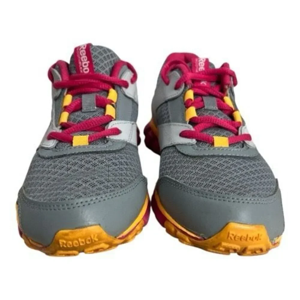 Reebok Smoothflex Women Grey Pink Sneaker Shoes Size 4 Athletic Running Jogging